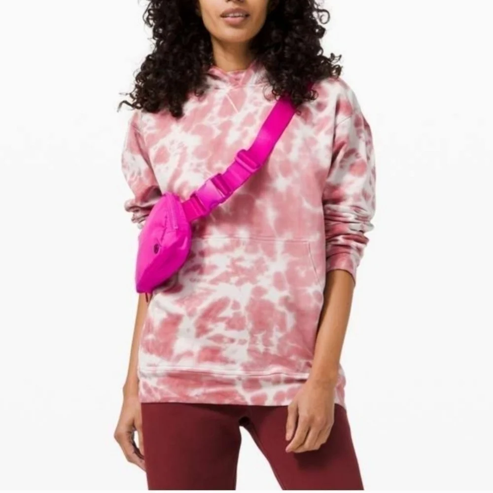 Lululemon All Yours Hoodie Sweatshirt Fleece Marmoleado Tie Dye Pink, sz 8